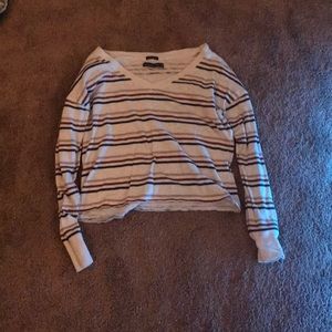 Striped cute v-neck shirt